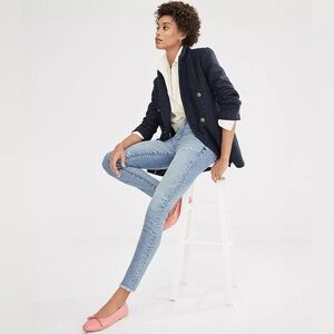 Loft Tall Curvy Chewed Hem High Rise Skinny Jeans